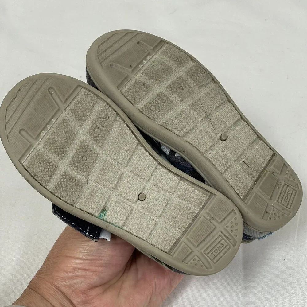 Tiny Toms Blue Camo Toddler Boy Girl Slip On Sneakers Shoes T7 7 Shark Week